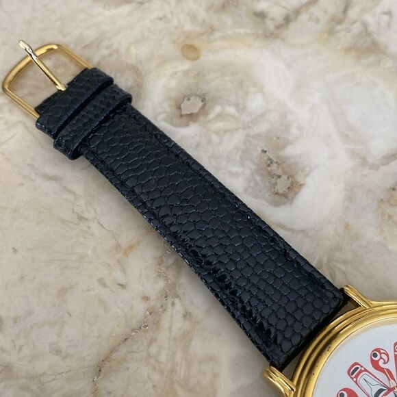 Chief Tony Hunt First Nations Mask Dial Watch Gold Tone Leather Strap Unisex - Picture 13 of 17